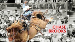 Chase Brooks winning on purpose saddle bronc rodeo cowboy montana nfr las vegas