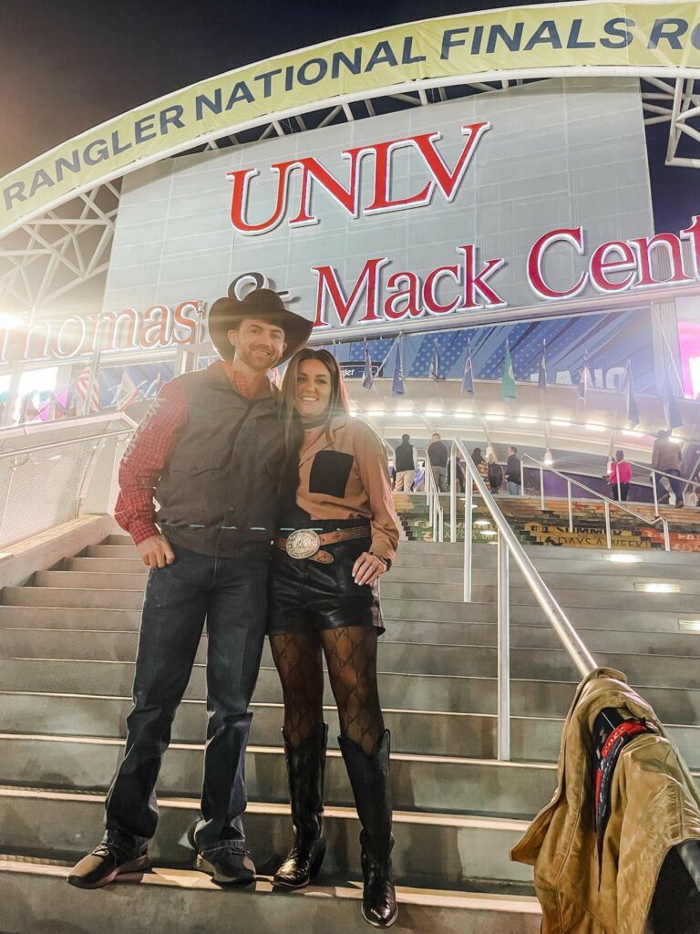 cody emerson and sierra emerson at NFR in Las Vegas